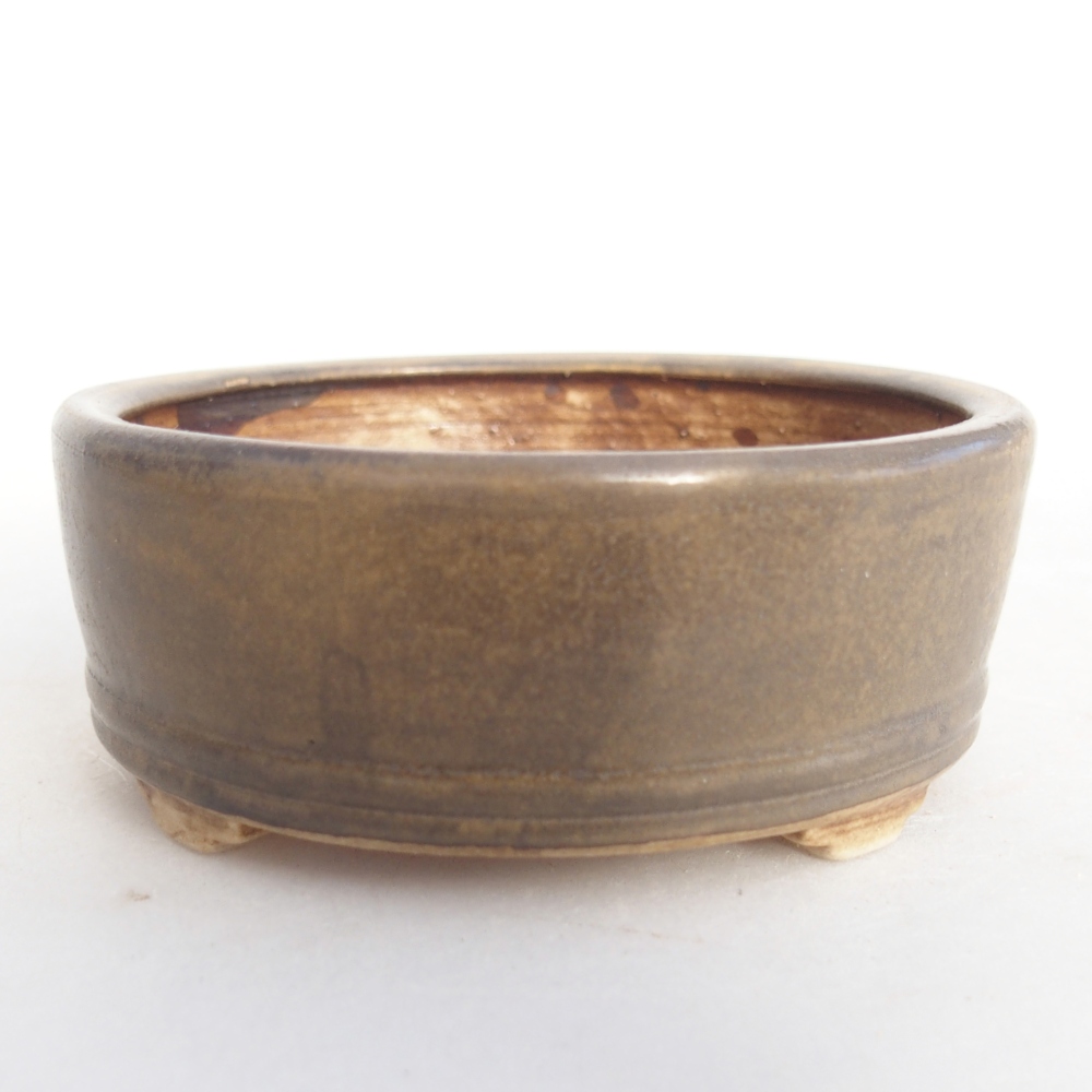 Bonsaischale aus Keramik 9 x 9 x 3,5 cm, braun