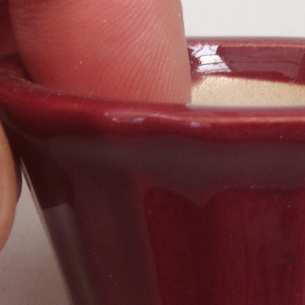 Mini-Bonsaischale 5 x 5 x 2,5 cm, Farbe burgunderrot