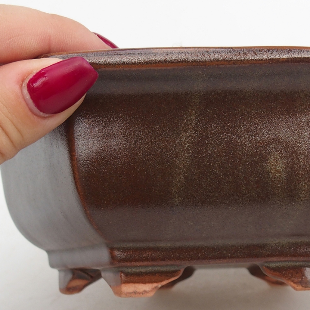 Bonsaischale aus Keramik 17 x 15 x 6 cm, braun