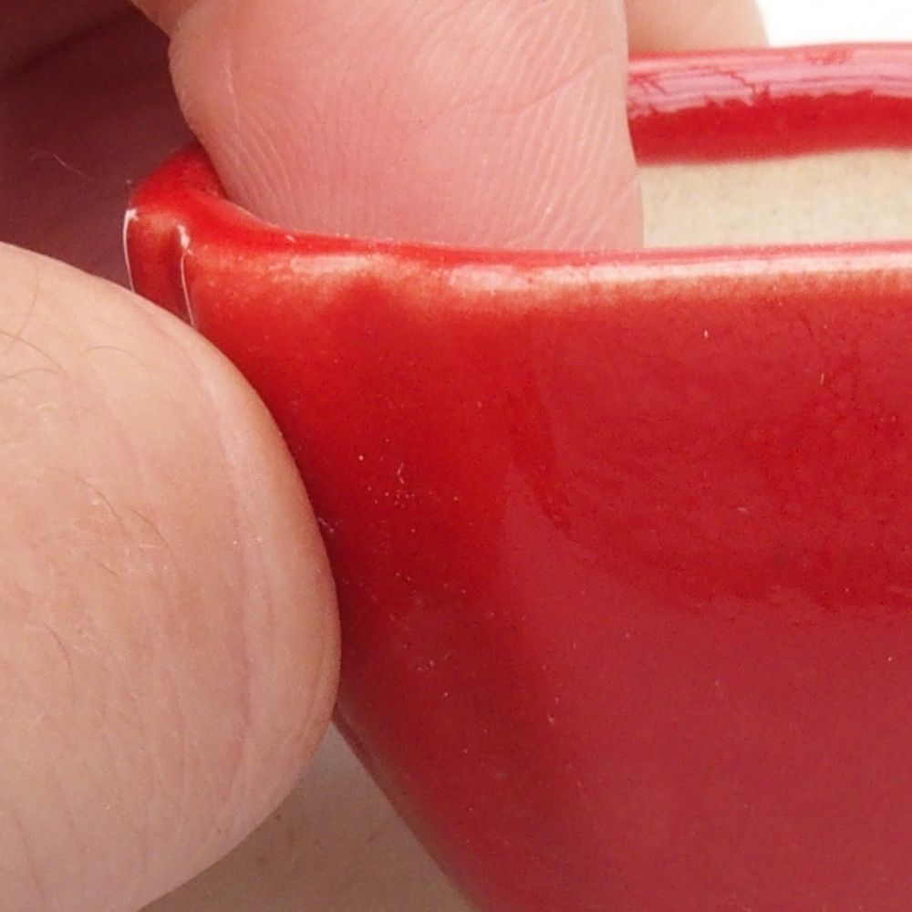 Mini-Bonsaischale 4 x 4 x 2,5 cm, Farbe rot