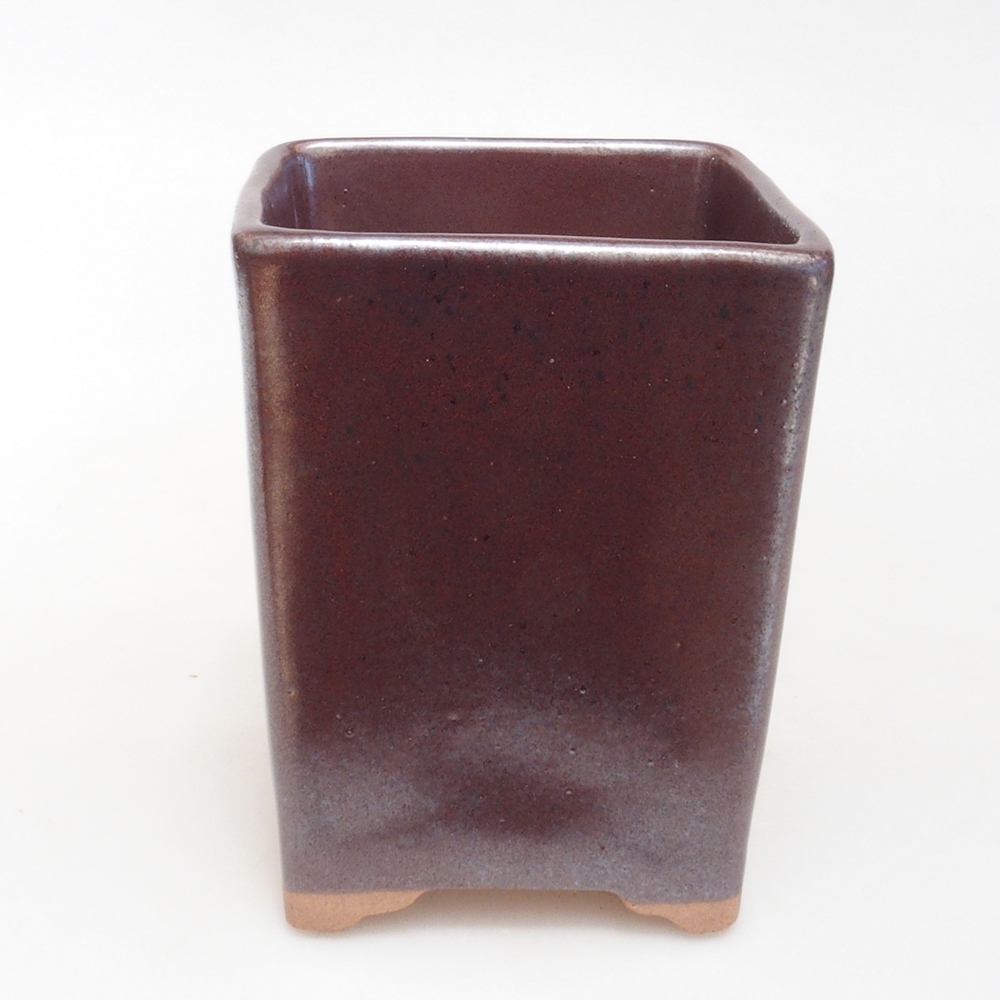 Bonsaischale aus Keramik 8,5 x 8,5 x 11 cm, braun