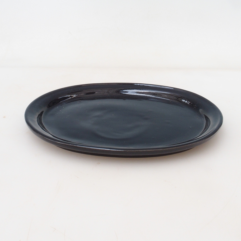 Bonsai oval Untertasse S - 20 x 16,5 x 1,5 cm - schwarz