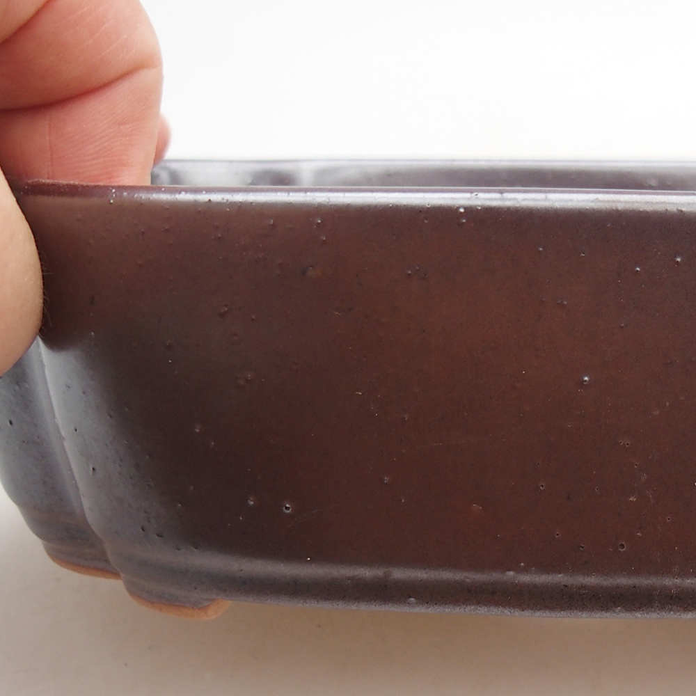 Bonsaischale aus Keramik 18 x 13 x 5 cm, braun