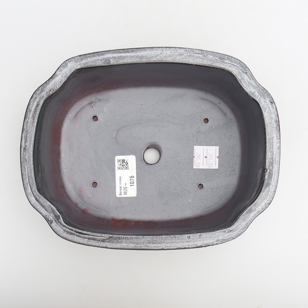 Bonsaischale aus Keramik 22 x 16,5 x 7 cm, metallfarben