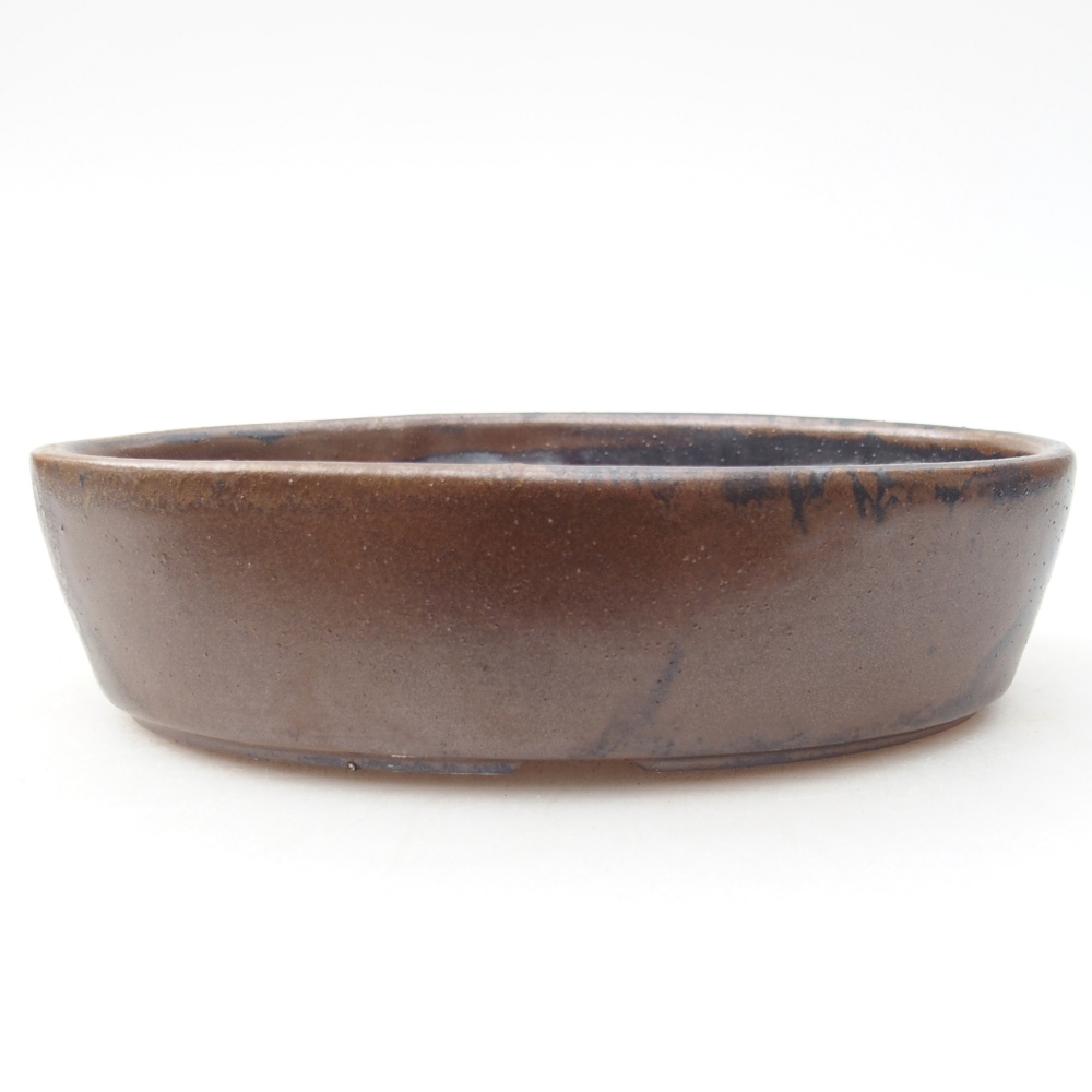 Bonsaischale aus Keramik 16,5 x 11,5 x 4,5 cm, braun