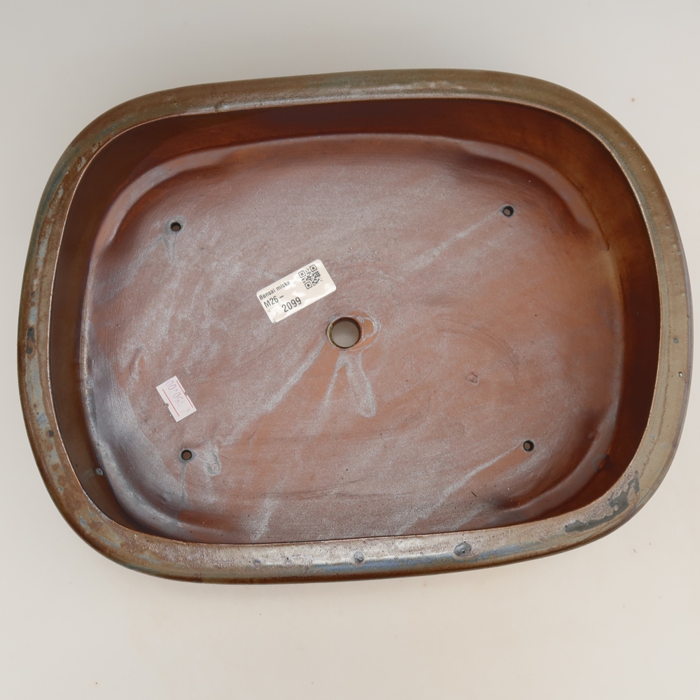 Bonsaischale aus Keramik 31,5 x 24 x 8 cm, braun