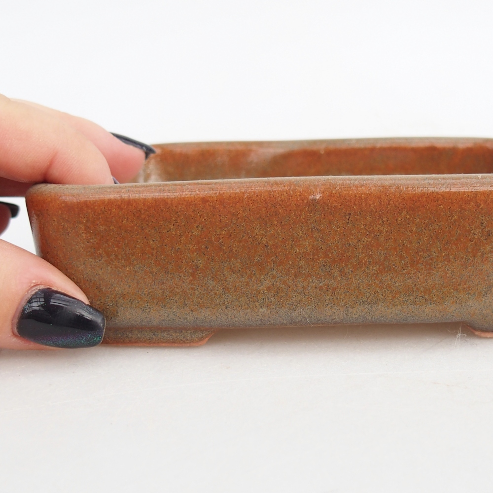 Bonsaischale aus Keramik 12,5 x 9,5 x 3,5 cm, braun