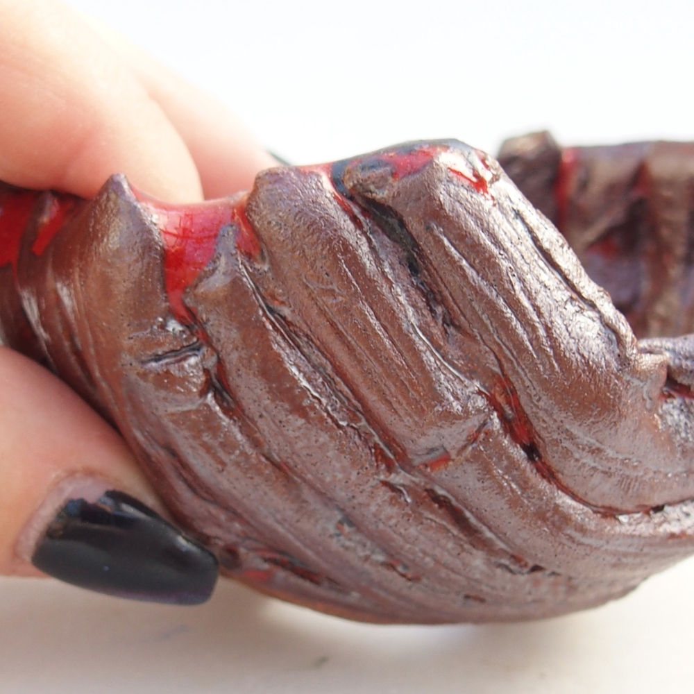 Keramikschale 8 x 8 x 5,5 cm , Farbe braun