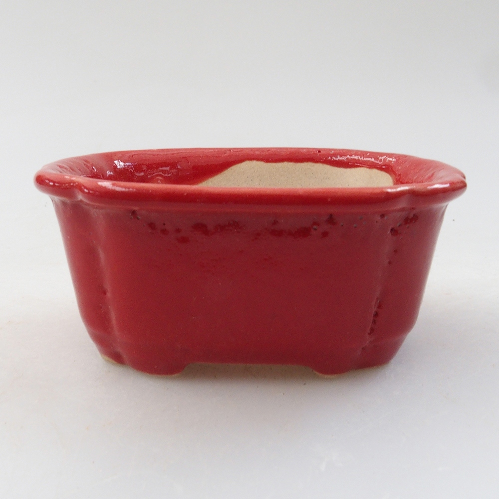 Mini-Bonsaischale 7 x 6,5 x 3 cm, Farbe rot
