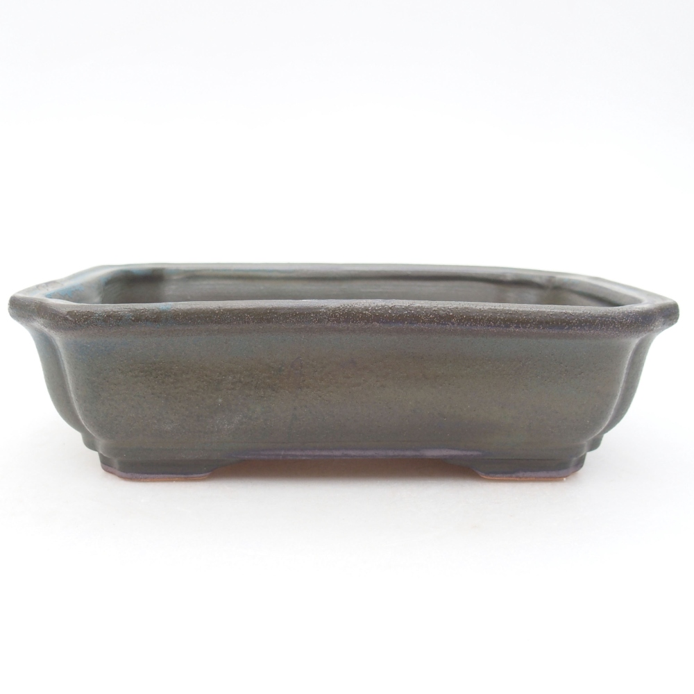 Bonsaischale aus Keramik 18 x 13,5 x 5 cm, grau