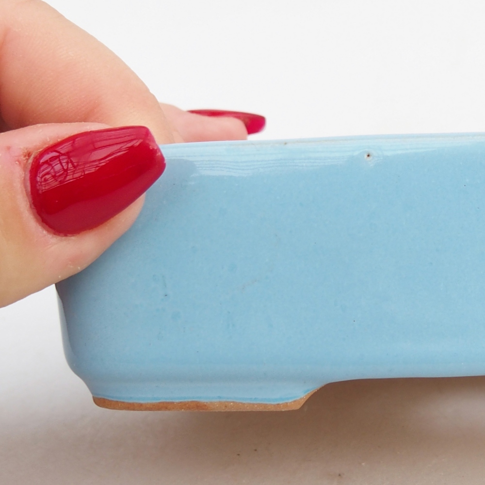 Bonsaischale aus Keramik 12,5 x 9,5 x 3,5 cm, Farbe blau