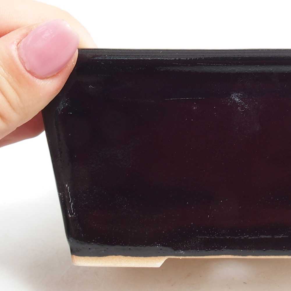 Keramik-Bonsai-Schale, 11,5 x 10,5 x 6 cm, Farbe: Schwarz