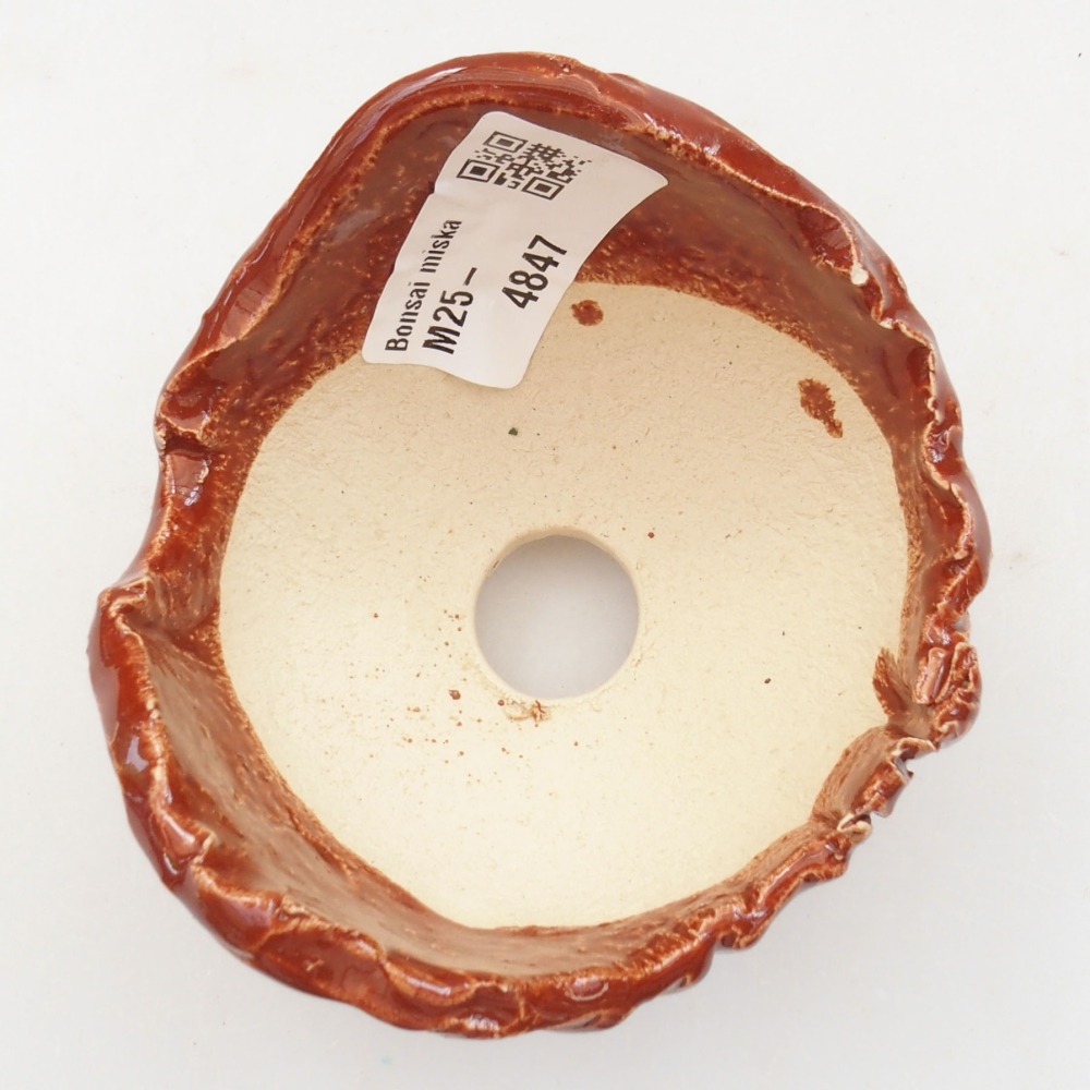 Keramische Schale 7,5 x 7,5 x 6 cm , Farbe braun