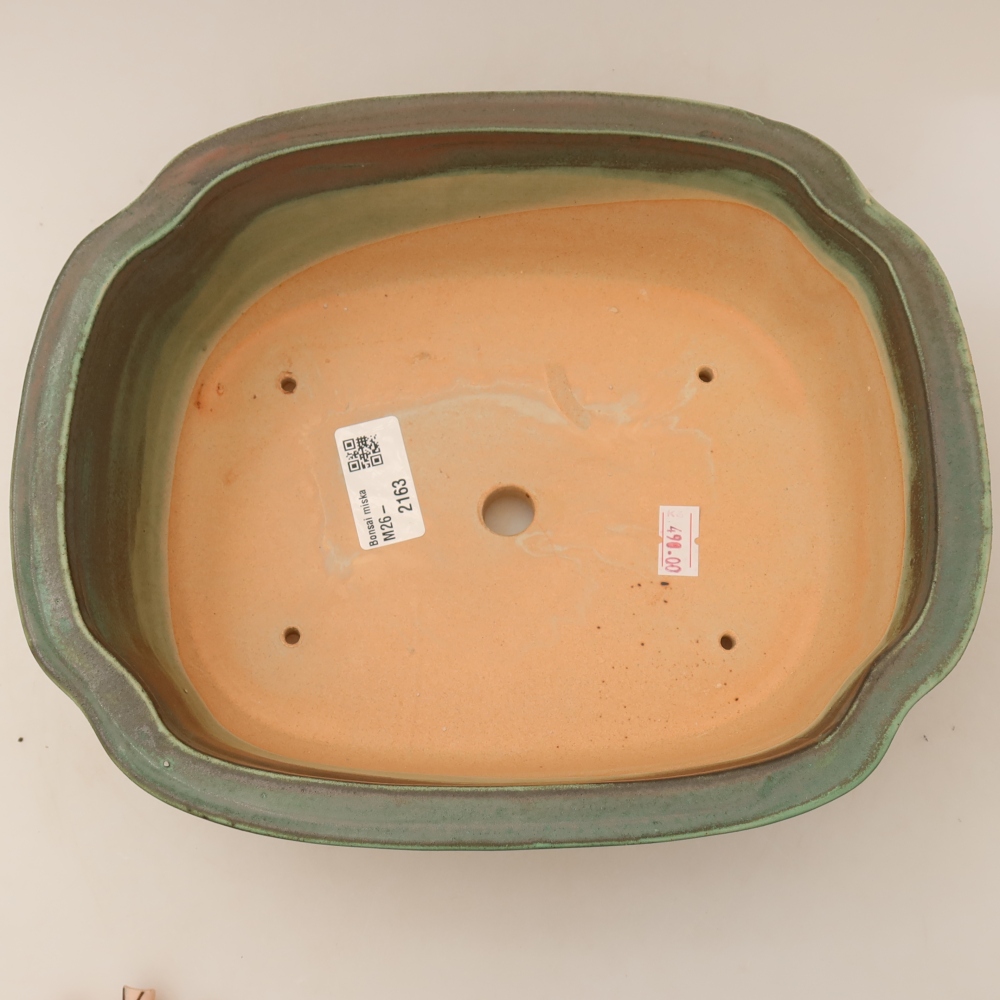 Keramik-Bonsai-Schale 24,5 x 21 x 7,5 cm, Farbe: grün