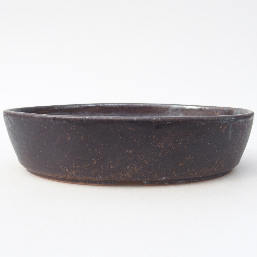 Bonsaischale aus Keramik 18,5 x 13,5 x 4,5 cm, braun