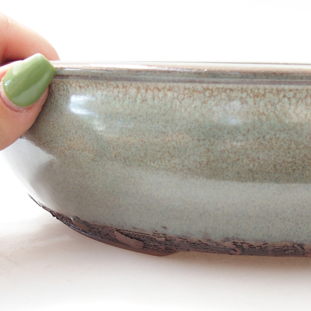 Bonsaischale aus Keramik 24,5 x 24,5 x 6,5 cm, grün