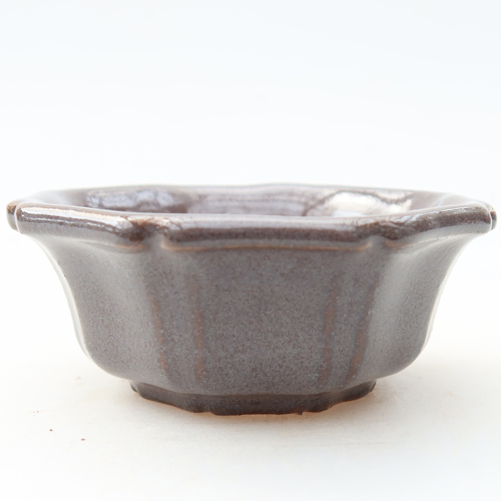 Keramik-Bonsai-Schale, 6 x 6 x 2,5 cm, Farbe: Grau
