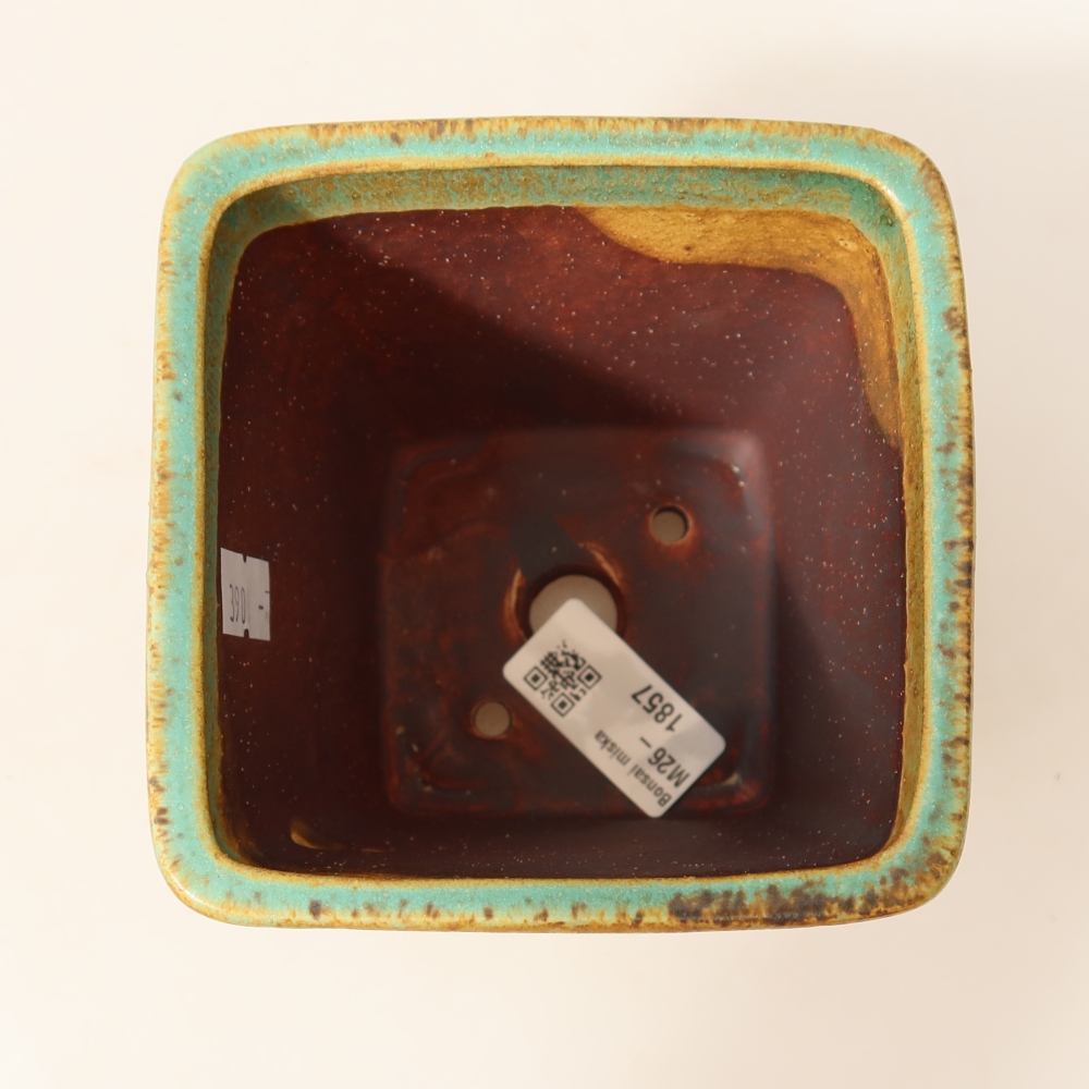 Keramik-Bonsai-Schale 10,5 x 10,5 x 12 cm, Farbe: grün