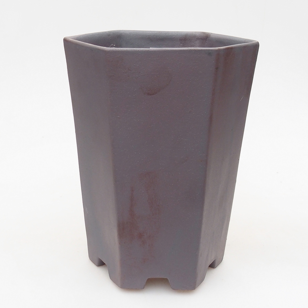 Bonsaischale aus Keramik 13 x 11,5 x 17 cm, metallfarben