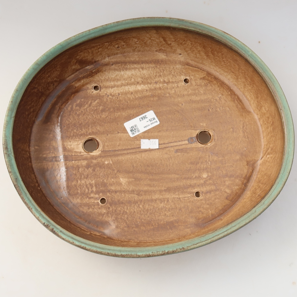 Keramik-Bonsai-Schale 32 x 27,5 x 6,5 cm, Farbe: grün
