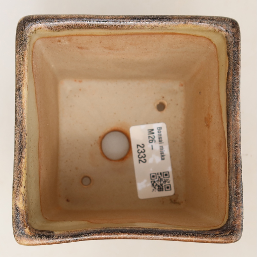 Keramik-Bonsai-Schale 8,5 x 8,5 x 9 cm, Farbe: braun