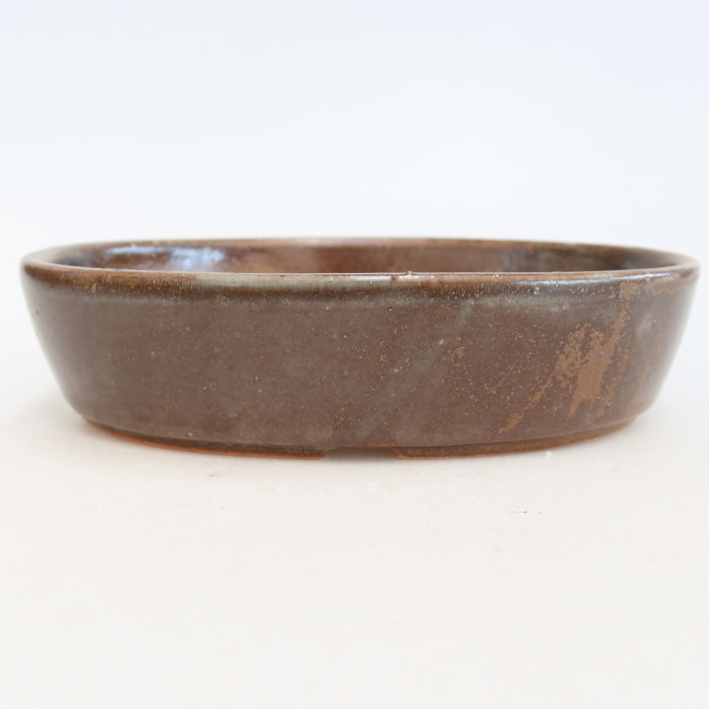 Bonsaischale aus Keramik 18,5 x 13,5 x 4,5 cm, braun
