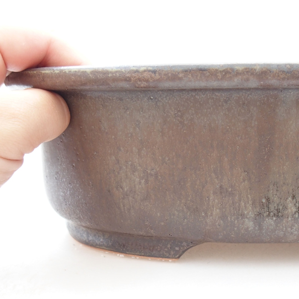 Bonsaischale aus Keramik 26 x 22 x 8 cm, braun