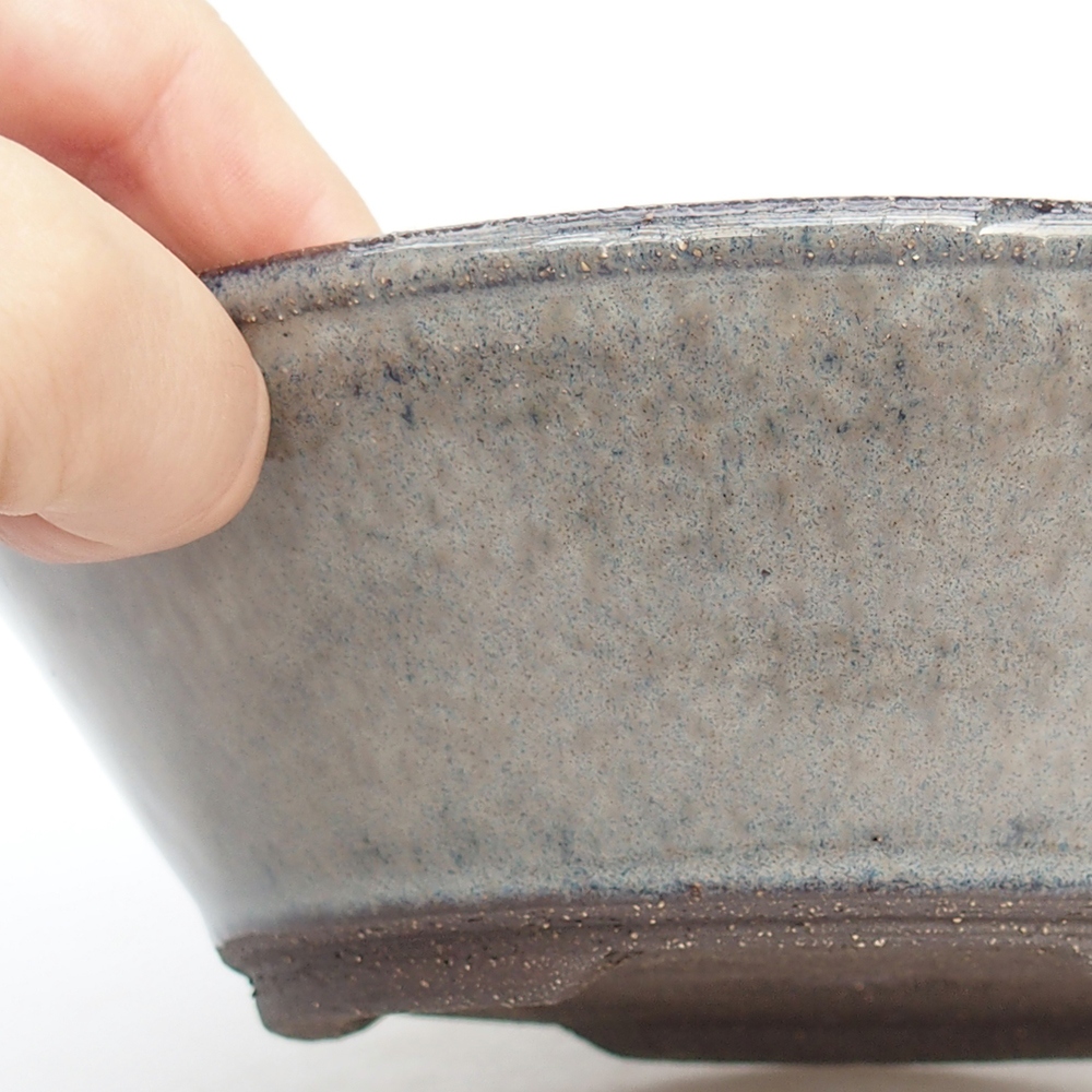 Bonsaischale aus Keramik 19 x 19 x 6 cm, grau