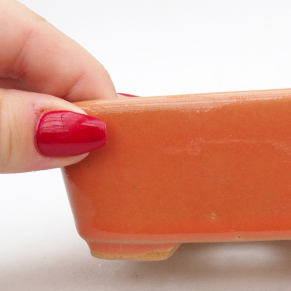 Bonsaischale aus Keramik 10,5 x 8,5 x 4 cm, orange