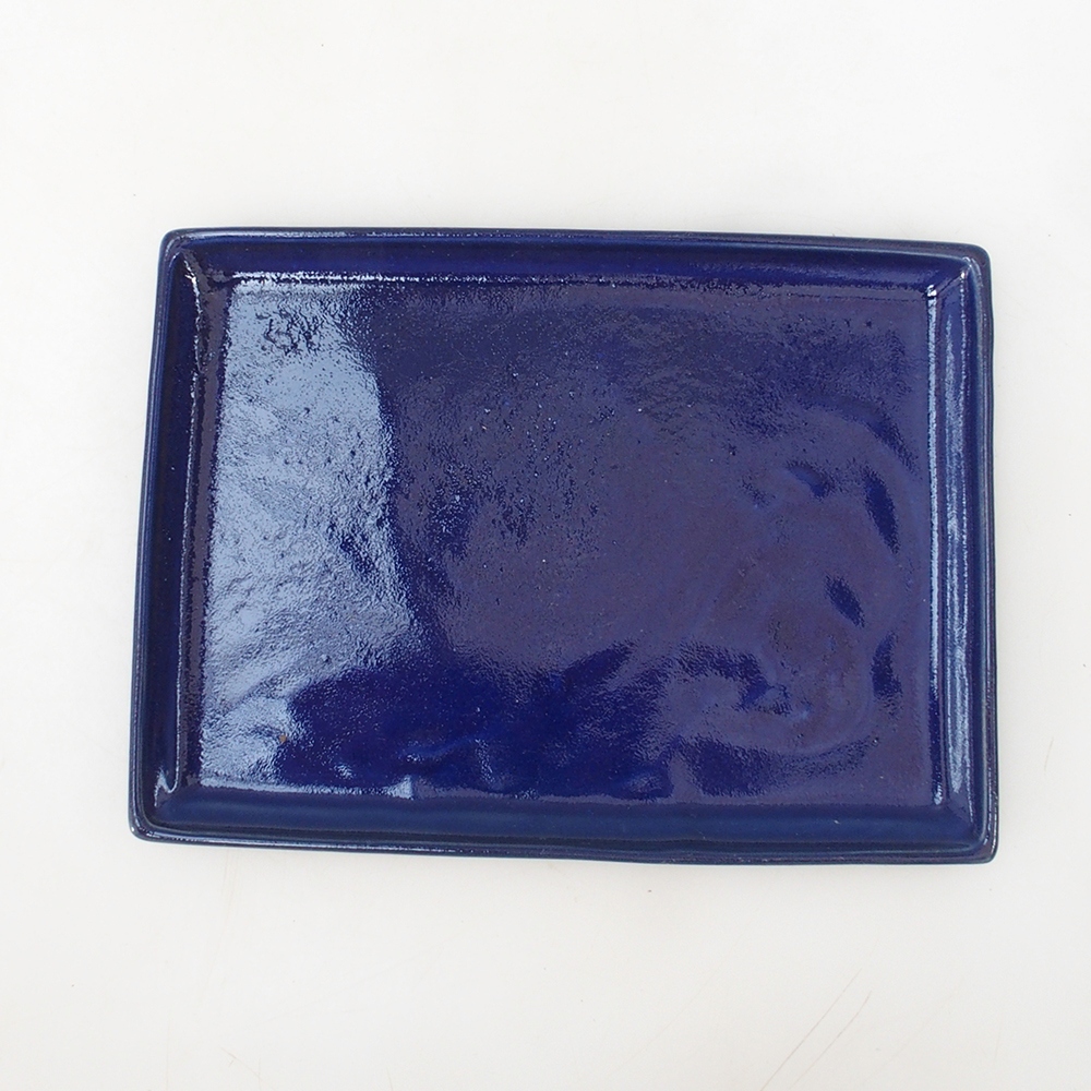 Bonsai Untertasse Rechteck 22,5 x 17 x 1,5 cm - blau