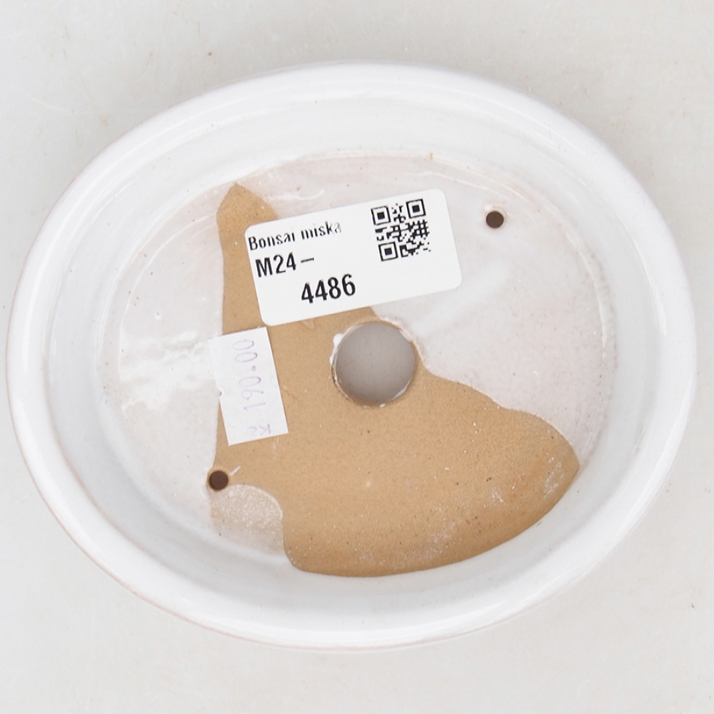 Bonsaischale aus Keramik 13 x 11 x 2,5 cm, Farbe weiß