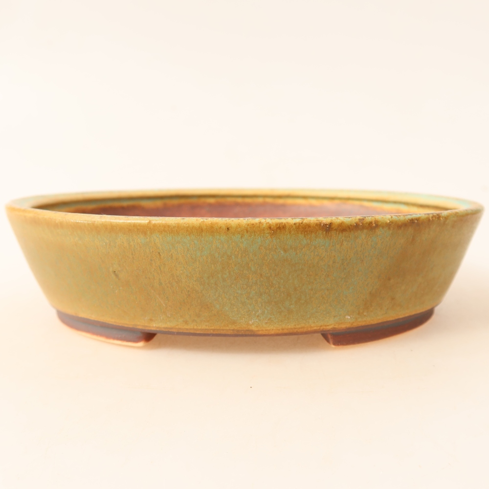 Bonsaischale aus Keramik 18,5 x 16,5 x 4,5 cm, grün