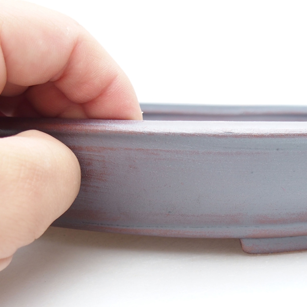 Bonsaischale aus Keramik 25 x 20 x 4 cm, metallfarben