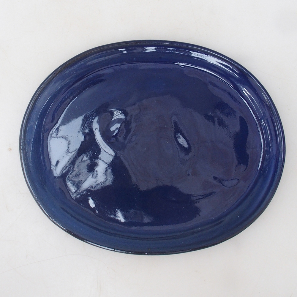 Bonsai oval Untertasse M - 22,5 x 18 x 1,5 cm - blau