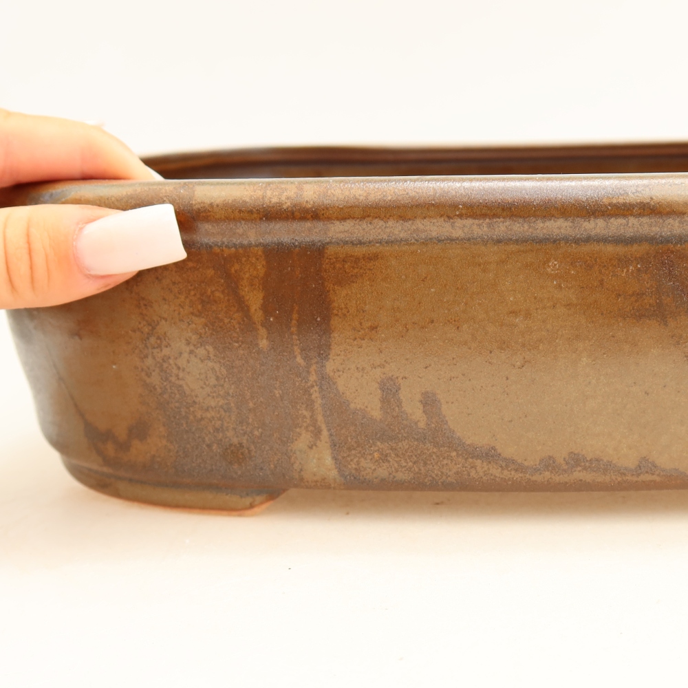 Bonsaischale aus Keramik 31,5 x 24 x 8 cm, braun