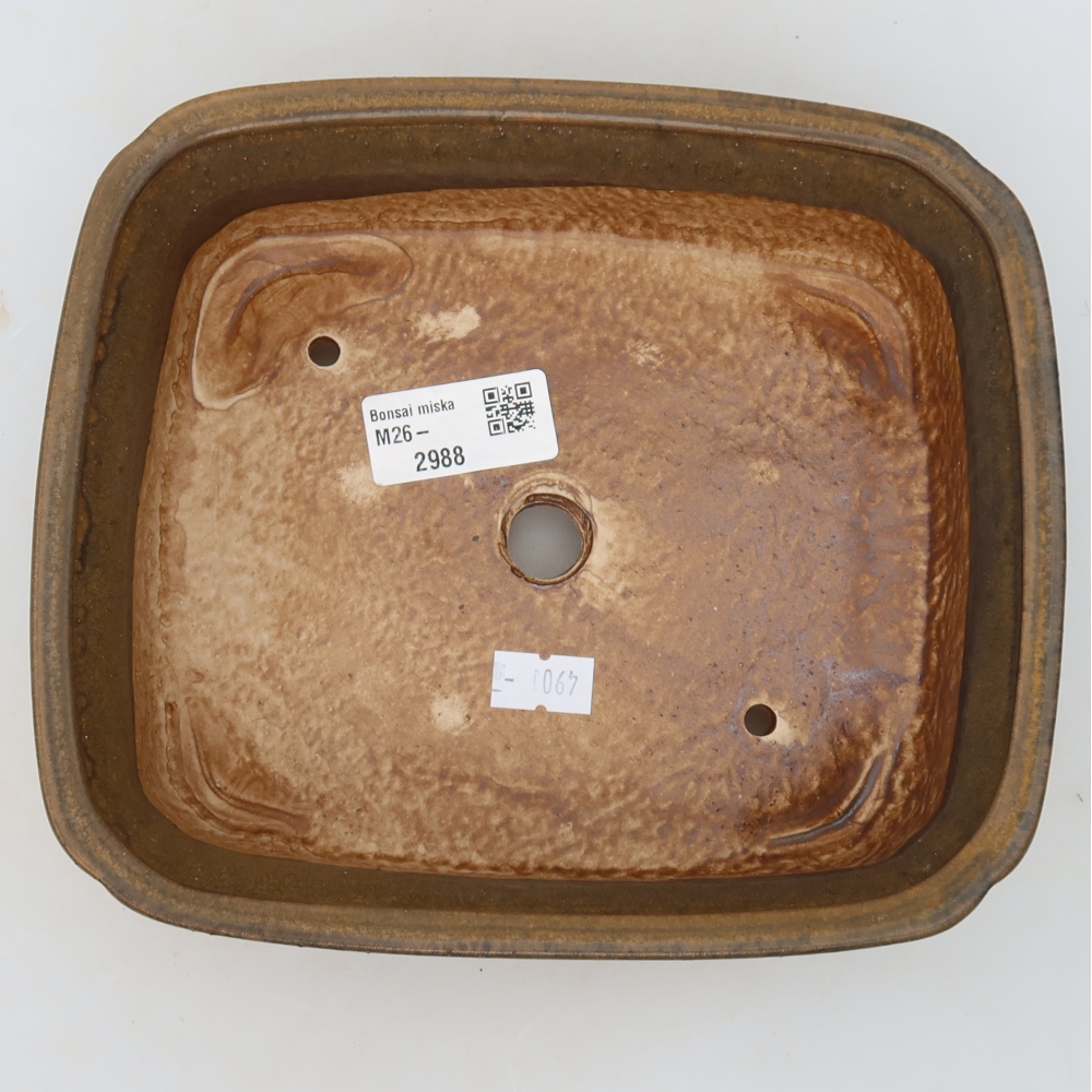 Keramik-Bonsai-Schale, 20 x 17,5 x 6 cm, Farbe: Braun