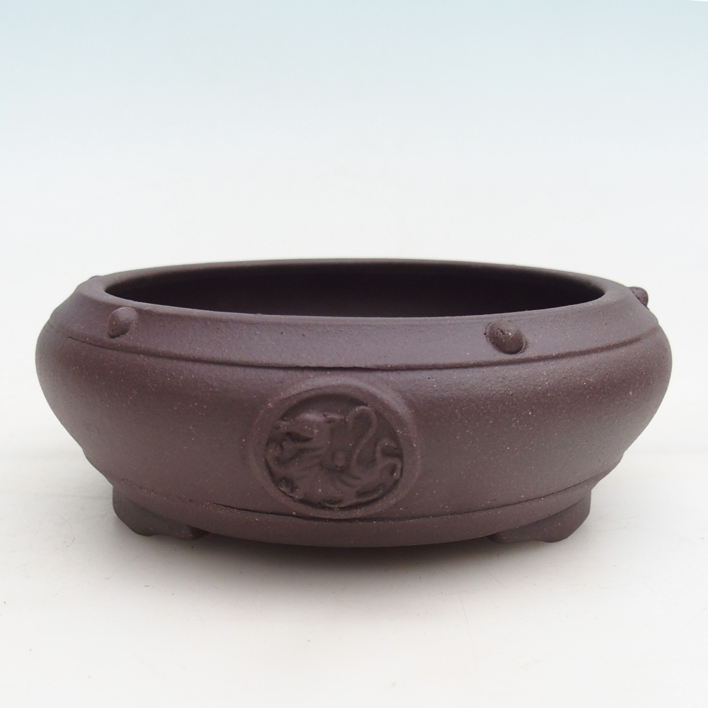 Bonsaischale aus Keramik 15,5 x 15,5 x 5 cm, braun