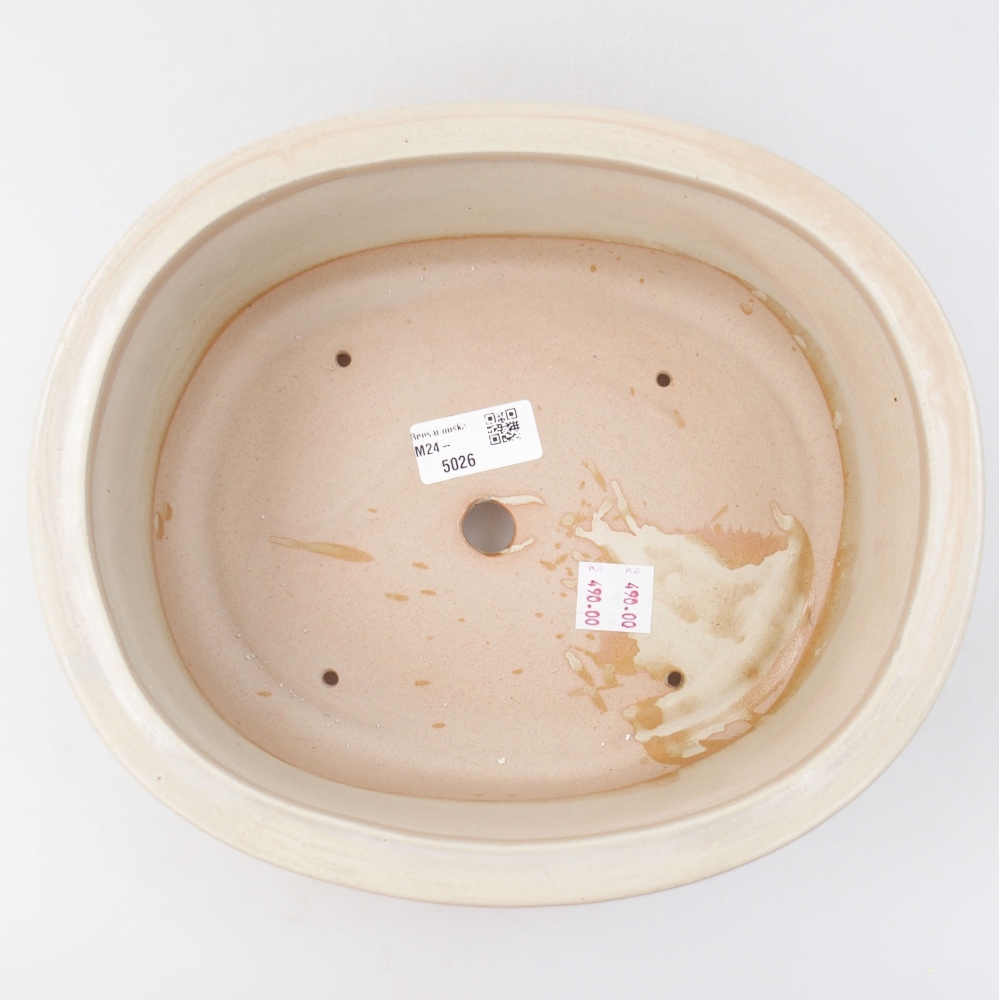 Bonsaischale aus Keramik 26 x 22 x 8 cm, Farbe beige