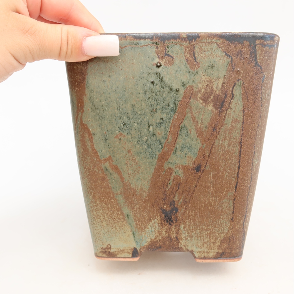 Bonsaischale aus Keramik 14 x 14 x 15 cm, braun