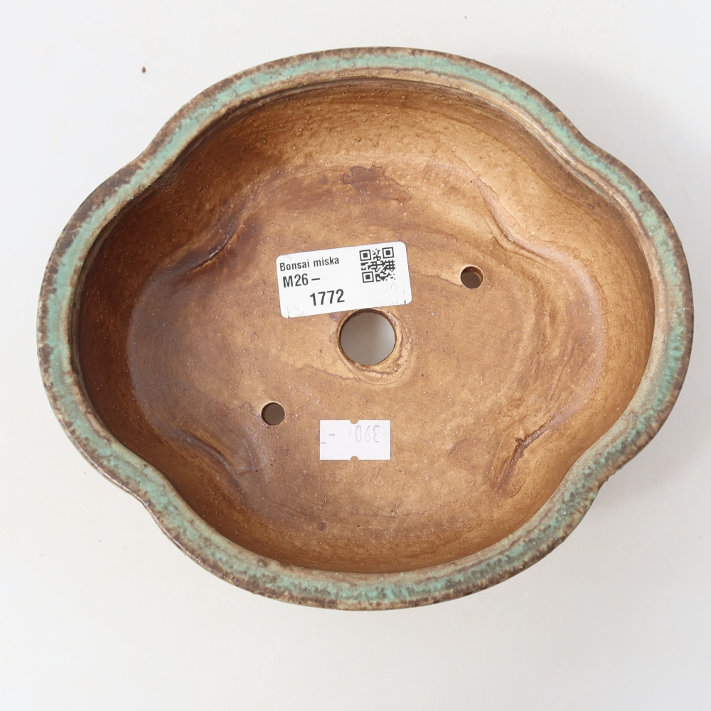 Keramik-Bonsai-Schale 17,5 x 15,5 x 5,5 cm, Farbe: grün