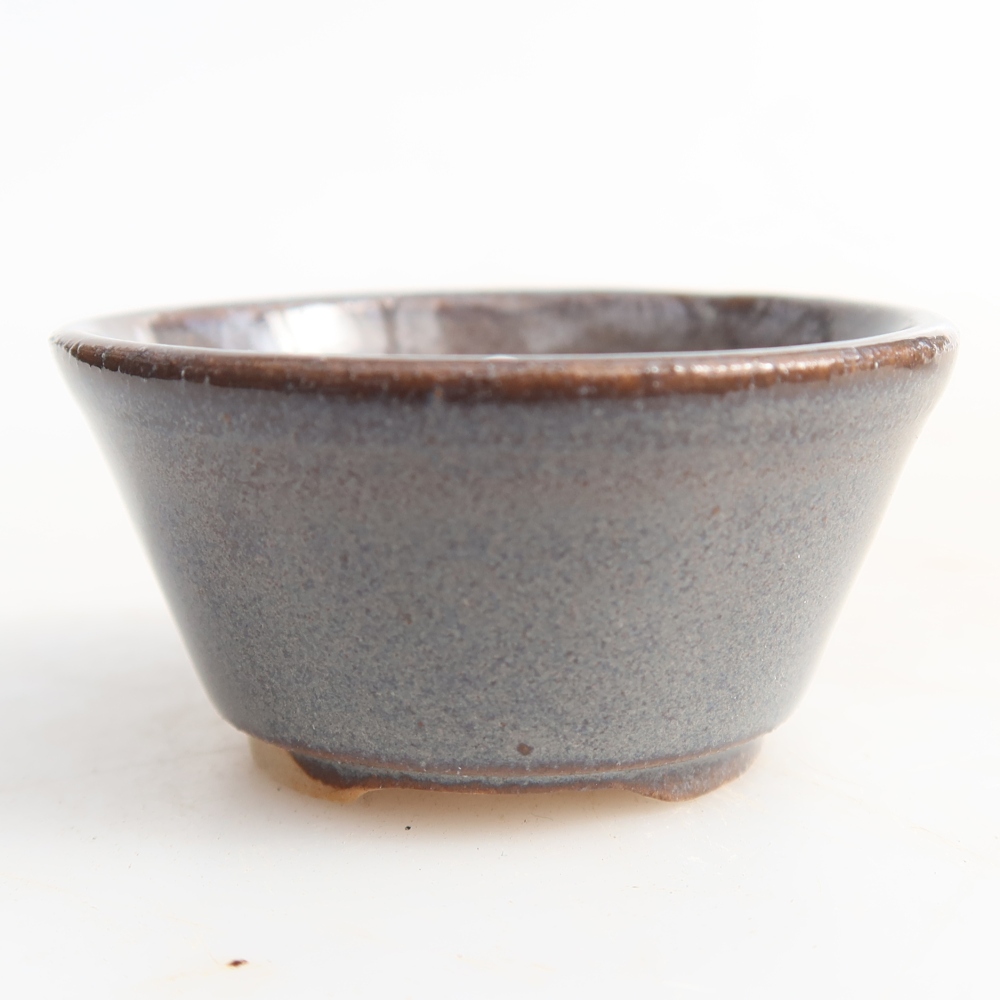 Keramik-Bonsai-Schale, 4,5 x 4,5 x 2,5 cm, Farbe: Grau