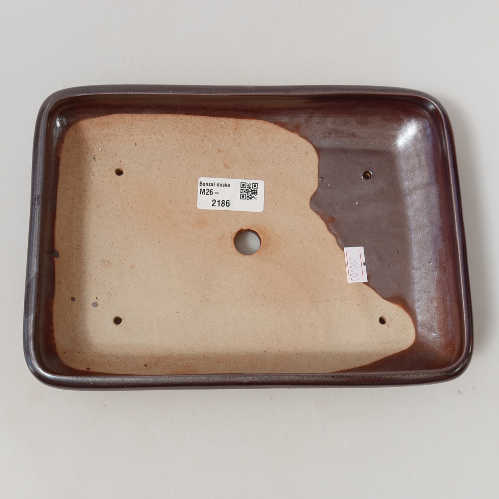 Bonsaischale aus Keramik 24 x 17,5 x 4 cm, metallfarben