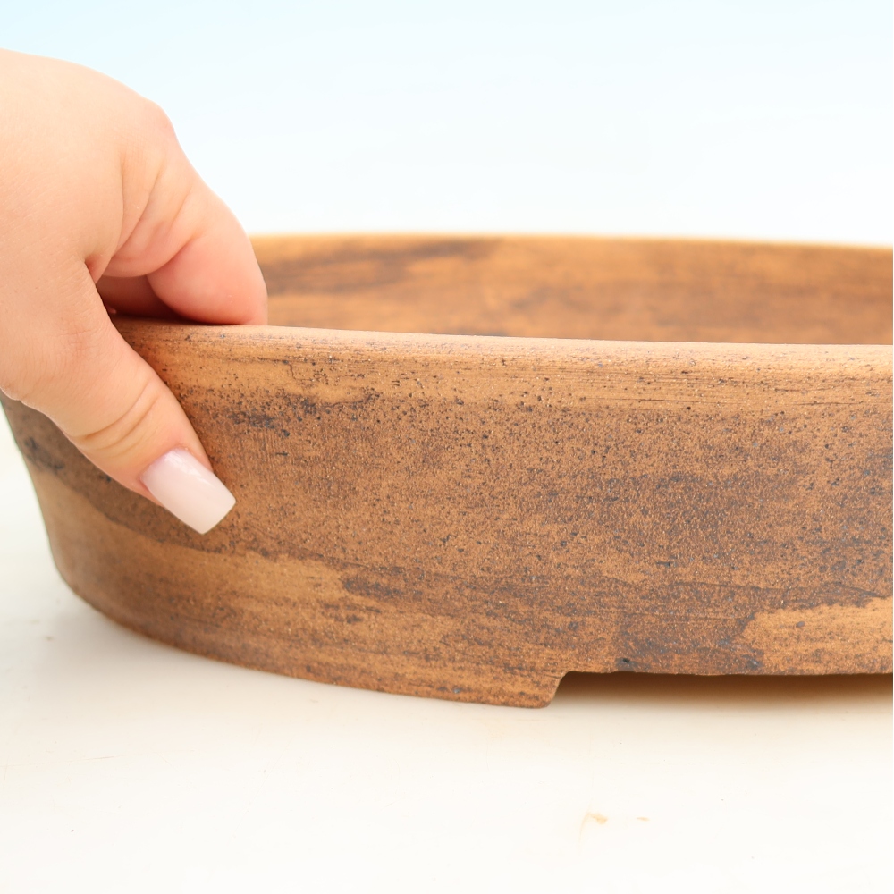 Keramik-Bonsai-Schale 38 x 30,5 x 7,5 cm, Farbe: braun