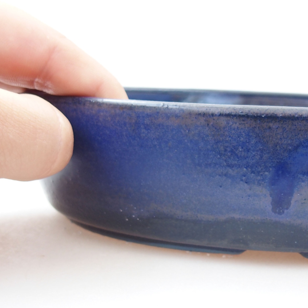 Bonsaischale aus Keramik 15,5 x 12 x 6 cm, Farbe blau