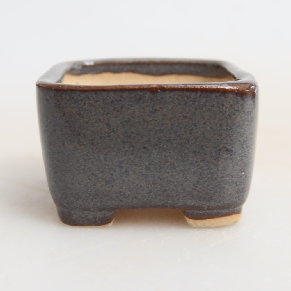 Keramik-Bonsai-Schale, 3,5 x 3,5 x 2,5 cm, Farbe: Grau