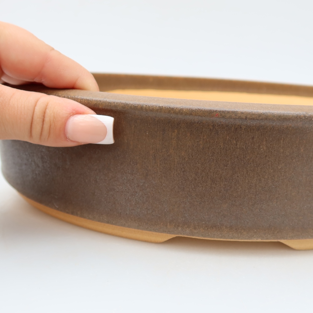 Keramik-Bonsai-Schale, 29 x 29 x 6,5 cm, Farbe: Braun