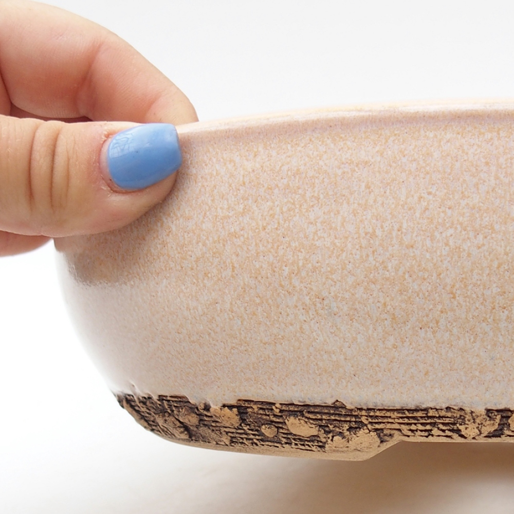 Bonsaischale aus Keramik 22 x 22 x 6 cm, rosa