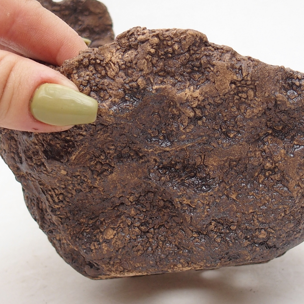 Keramikschale 14 x 14 x 13 cm , Farbe braun