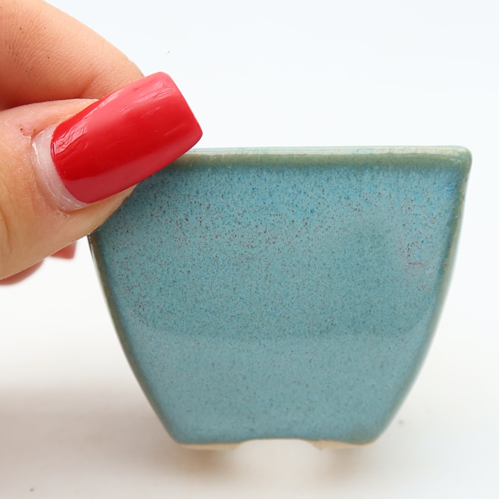 Bonsaischale aus Keramik 5,5 x 5,5 x 4,5 cm, Farbe blau