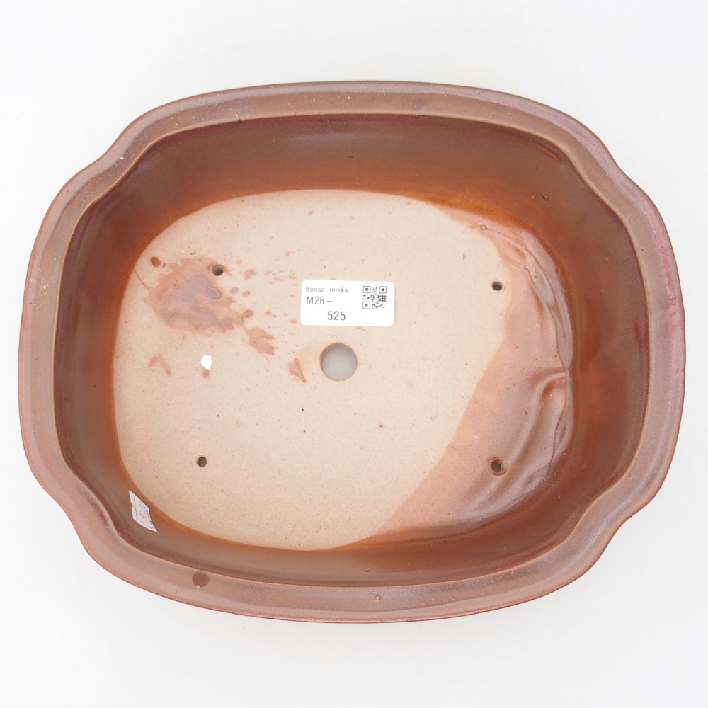Bonsaischale aus Keramik 25 x 21 x 7,5 cm, Farbe burgunderrot